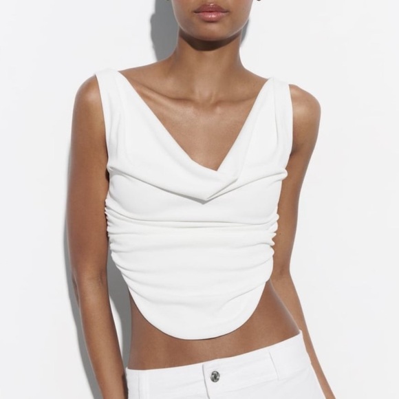 ZARA Draped crop top size M - Picture 3 of 9